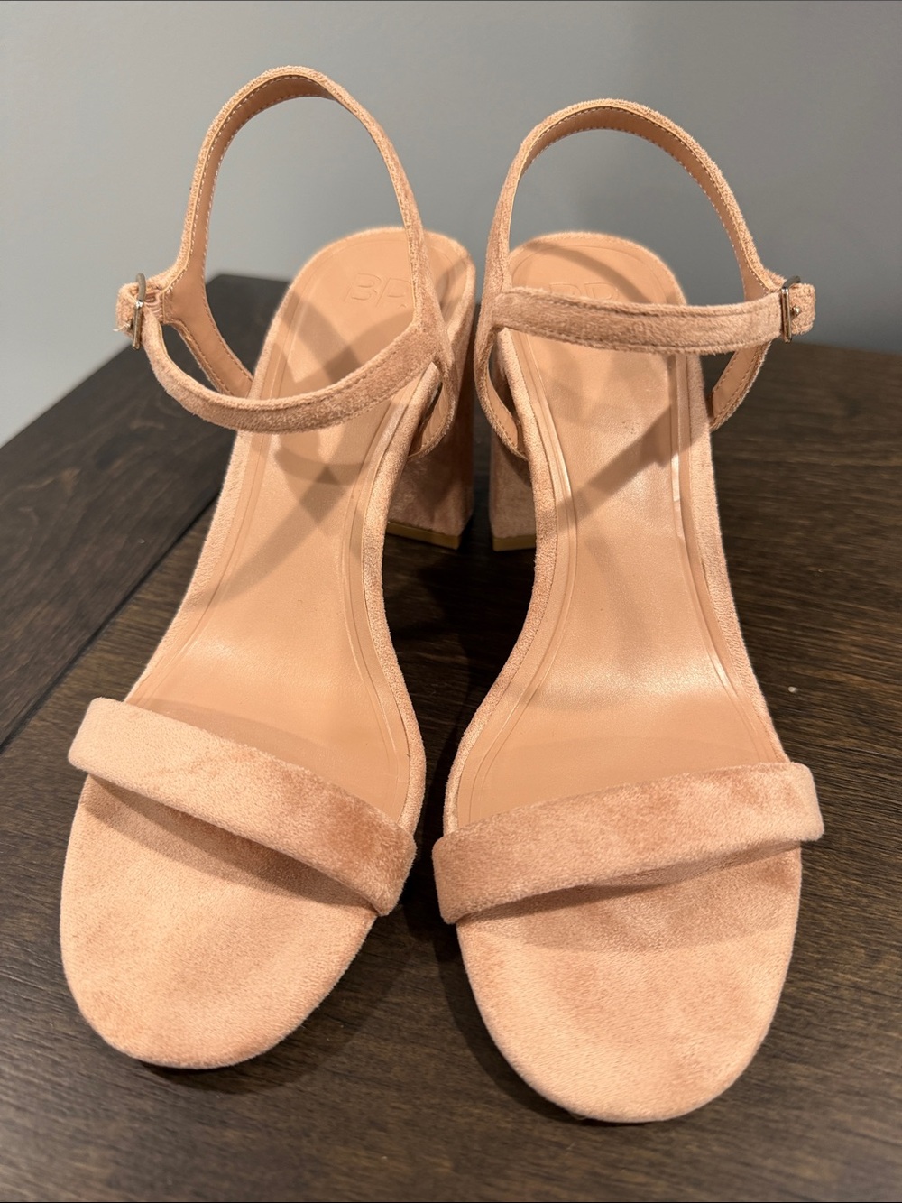 Women’s Suede Ankle-Strap Block Heel Sandals - Blush